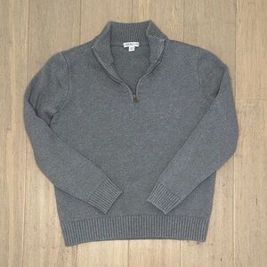 Crewcuts Kids Gray Heritage Cotton Quarter-Zip Sweater Large (10-11)